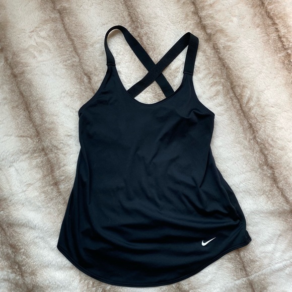 Nike Women's Black Breathe Tank Elastica dry fit workout tank top - Picture 3 of 6
